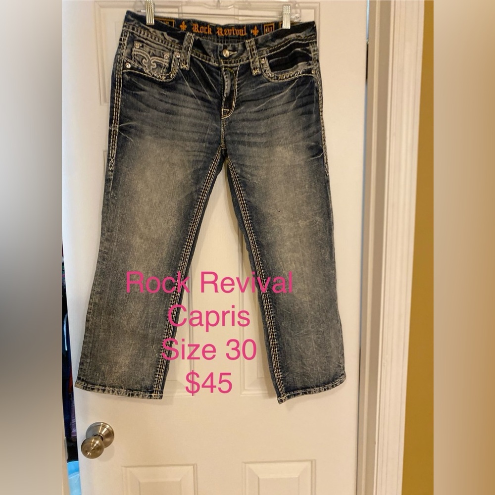 Rock Revival Blue Denim Capris